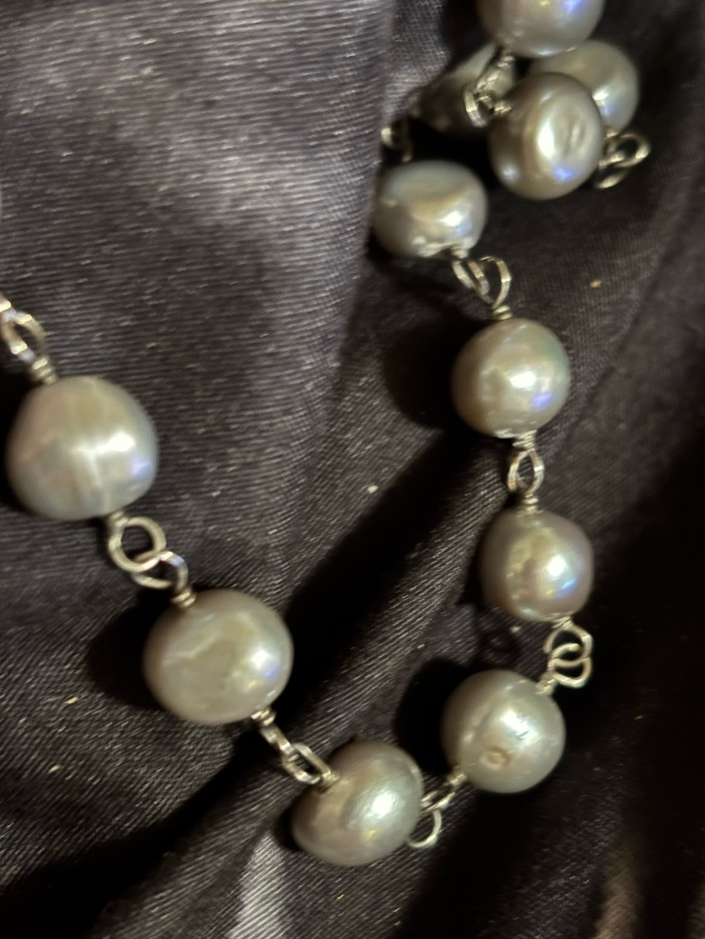 Silpada Grey Pearl Link Necklace